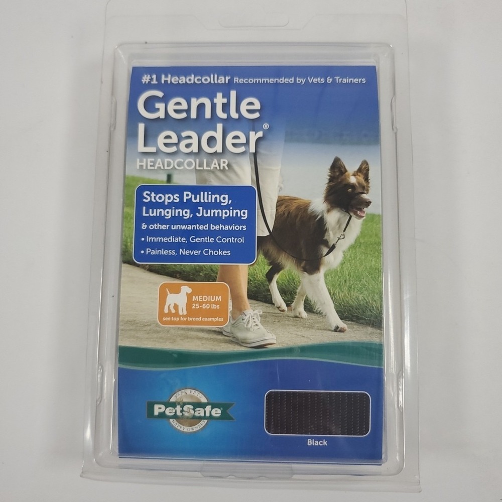 PetSafe Gentle Leader Head Collar - Medium 25-60lbs Dog - Black
